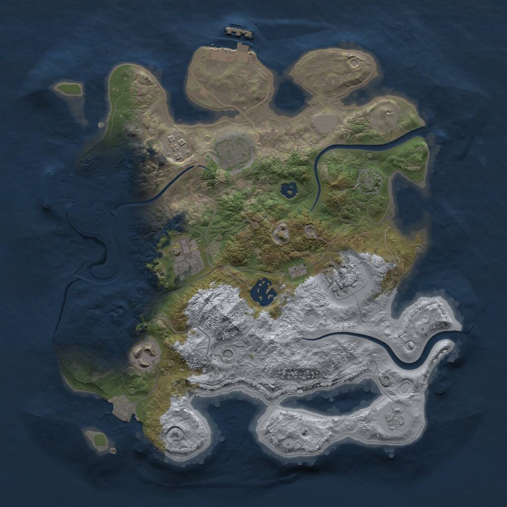 Rust Map: Procedural Map, Size: 3000, Seed: 1871360772, 12 Monuments