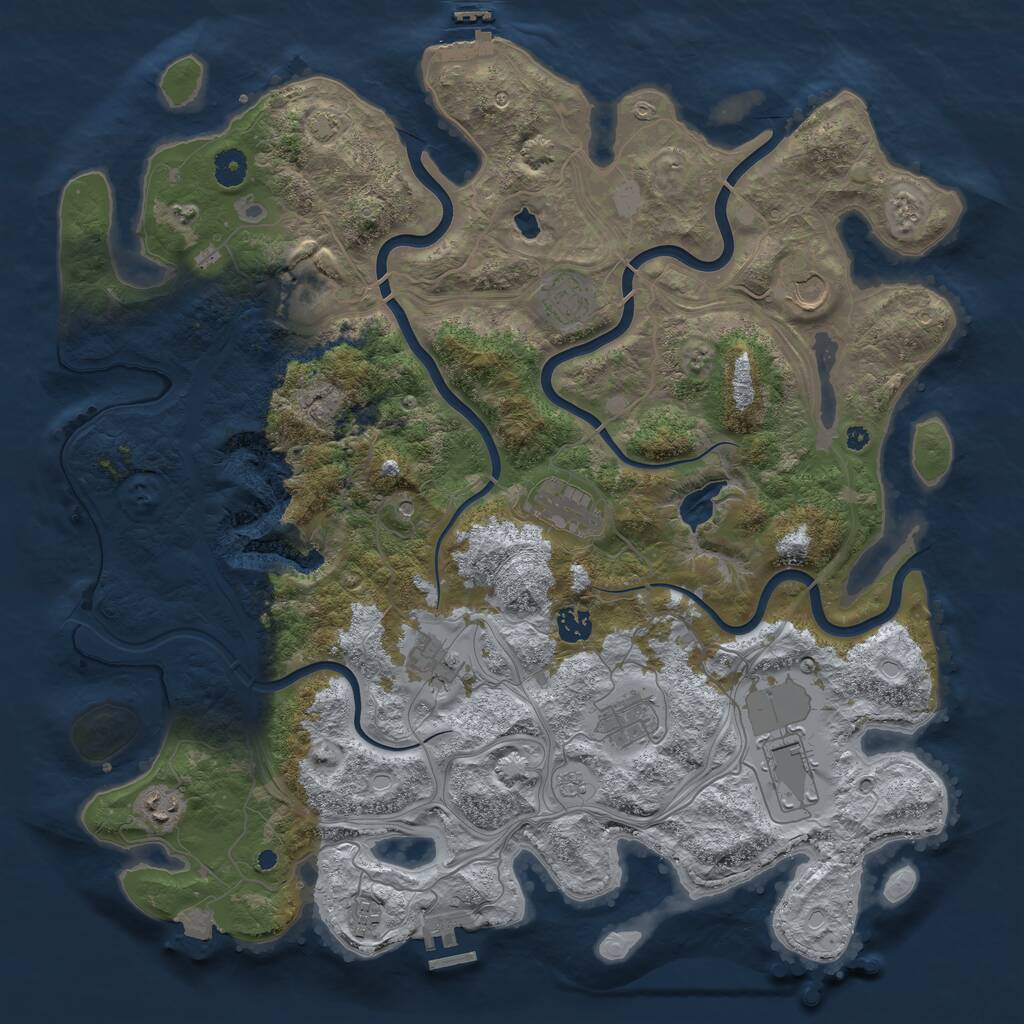 Rust Map: Procedural Map, Size: 4300, Seed: 1214596, 16 Monuments