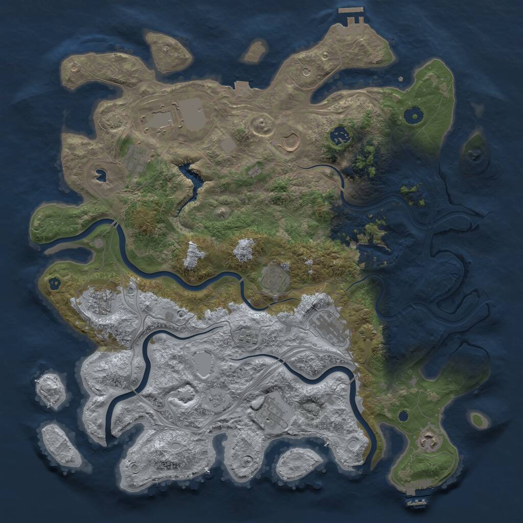 Rust Map: Procedural Map, Size: 4250, Seed: 13812, 16 Monuments