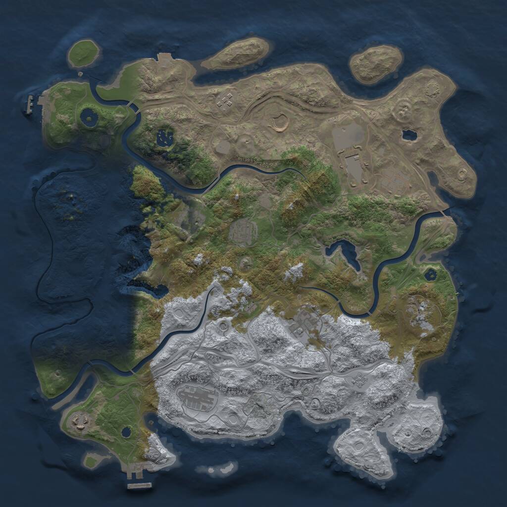 Rust Map: Procedural Map, Size: 4250, Seed: 455838045, 17 Monuments