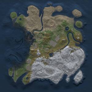 Thumbnail Rust Map: Procedural Map, Size: 3500, Seed: 111775211, 14 Monuments