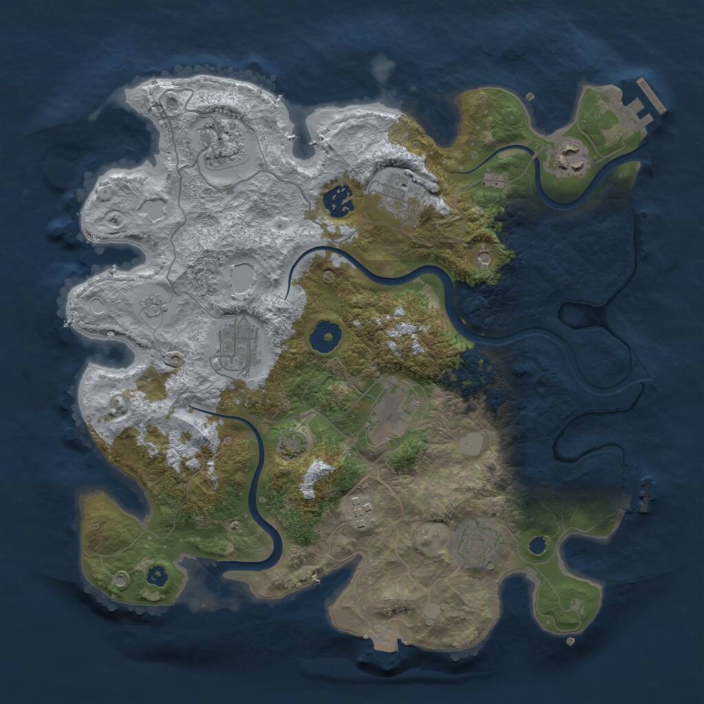 Rust Map: Procedural Map, Size: 3400, Seed: 471970, 14 Monuments