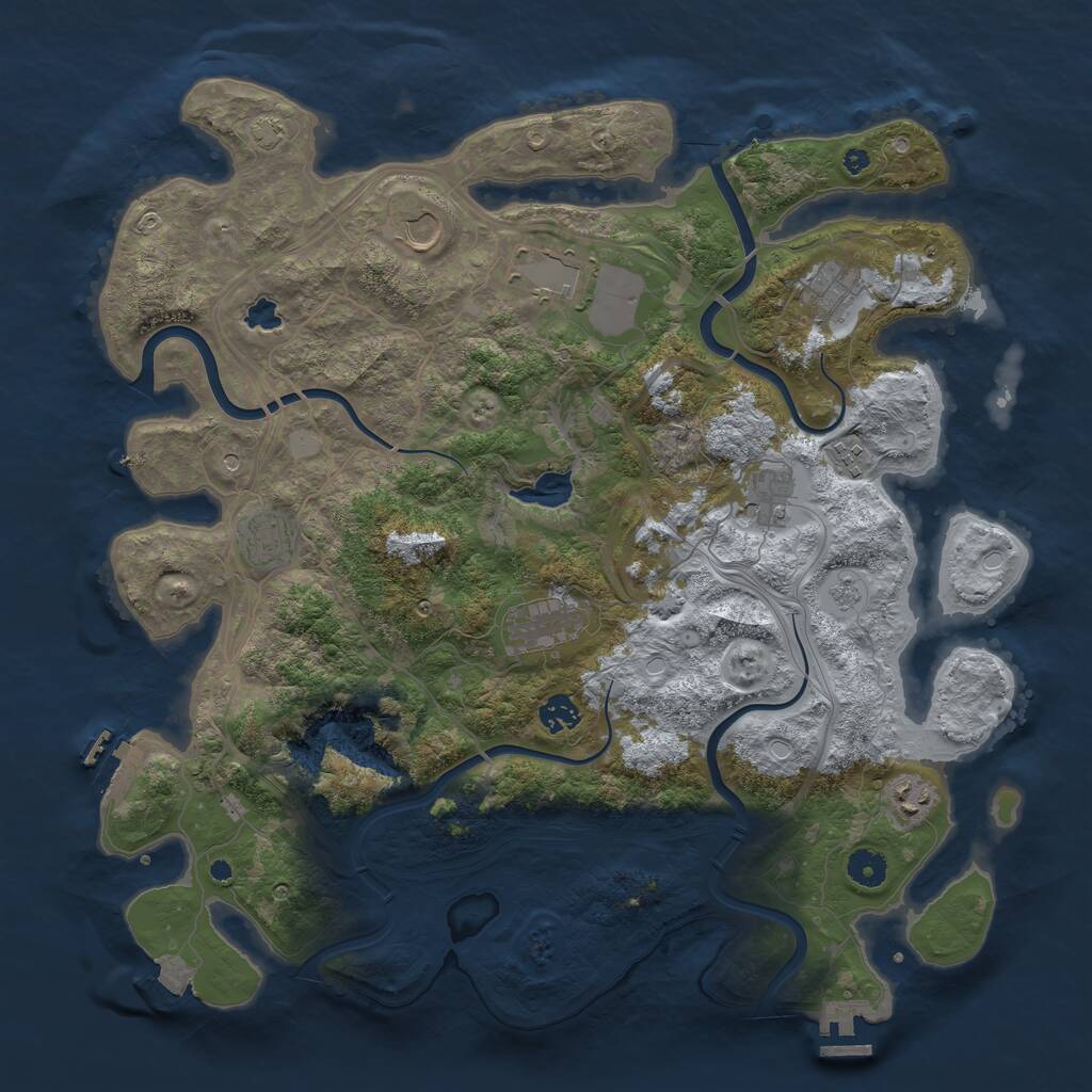 Rust Map: Procedural Map, Size: 4250, Seed: 10129, 15 Monuments