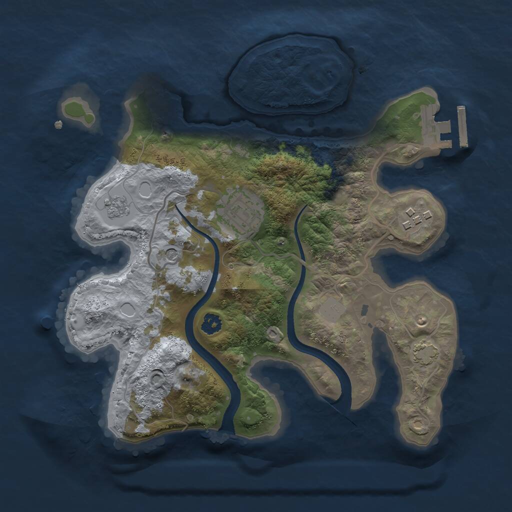 Rust Map: Procedural Map, Size: 2500, Seed: 94604596, 7 Monuments