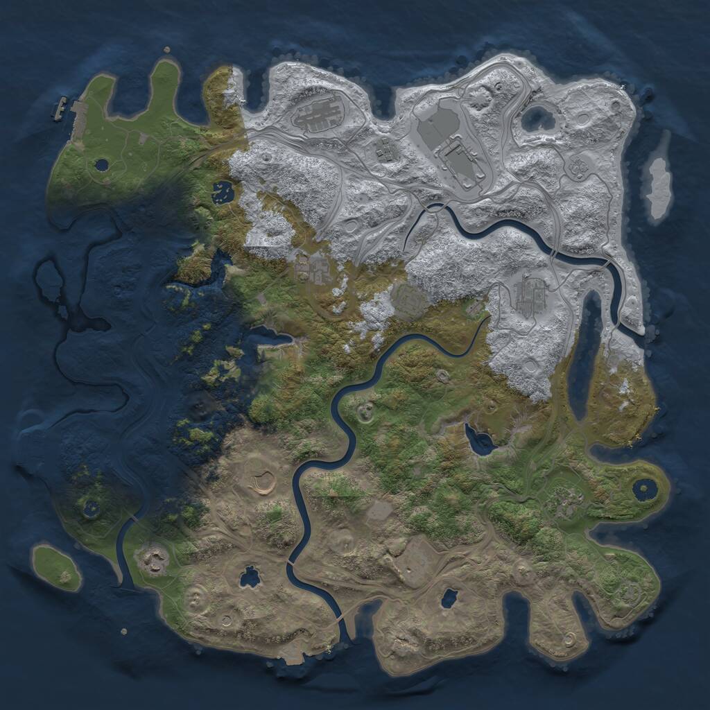 Rust Map: Procedural Map, Size: 4500, Seed: 10022025, 17 Monuments