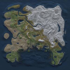 Thumbnail Rust Map: Procedural Map, Size: 4500, Seed: 398110409, 16 Monuments
