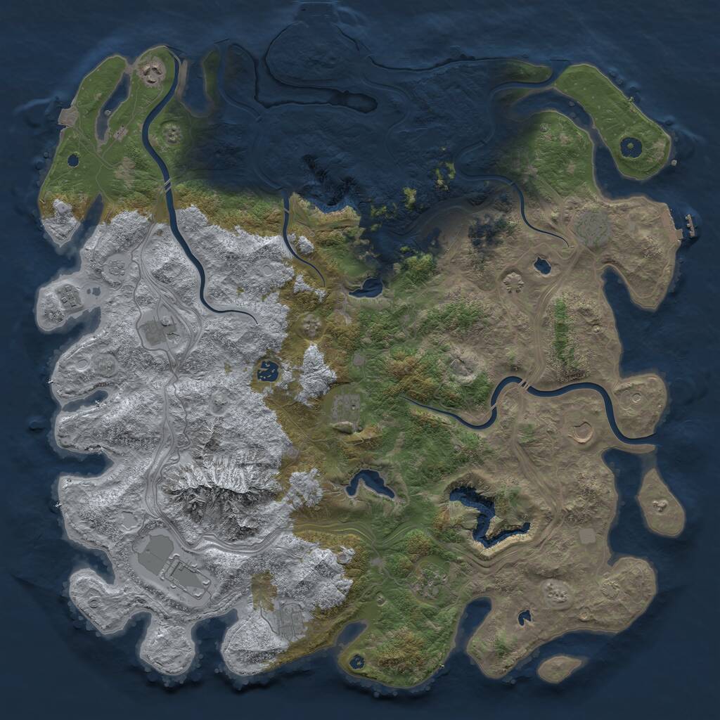 Rust Map: Procedural Map, Size: 5058, Seed: 16322, 17 Monuments