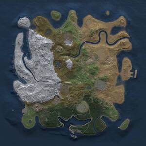 Thumbnail Rust Map: Procedural Map, Size: 3500, Seed: 323743075, 15 Monuments