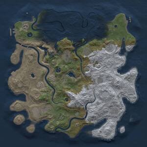 Thumbnail Rust Map: Procedural Map, Size: 4250, Seed: 1558631, 17 Monuments