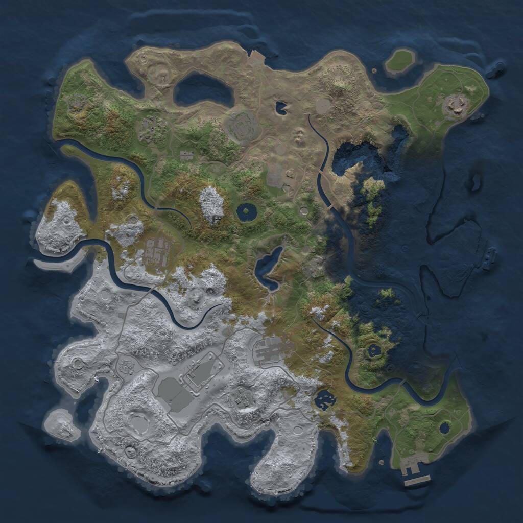 Rust Map: Procedural Map, Size: 4000, Seed: 481992, 15 Monuments