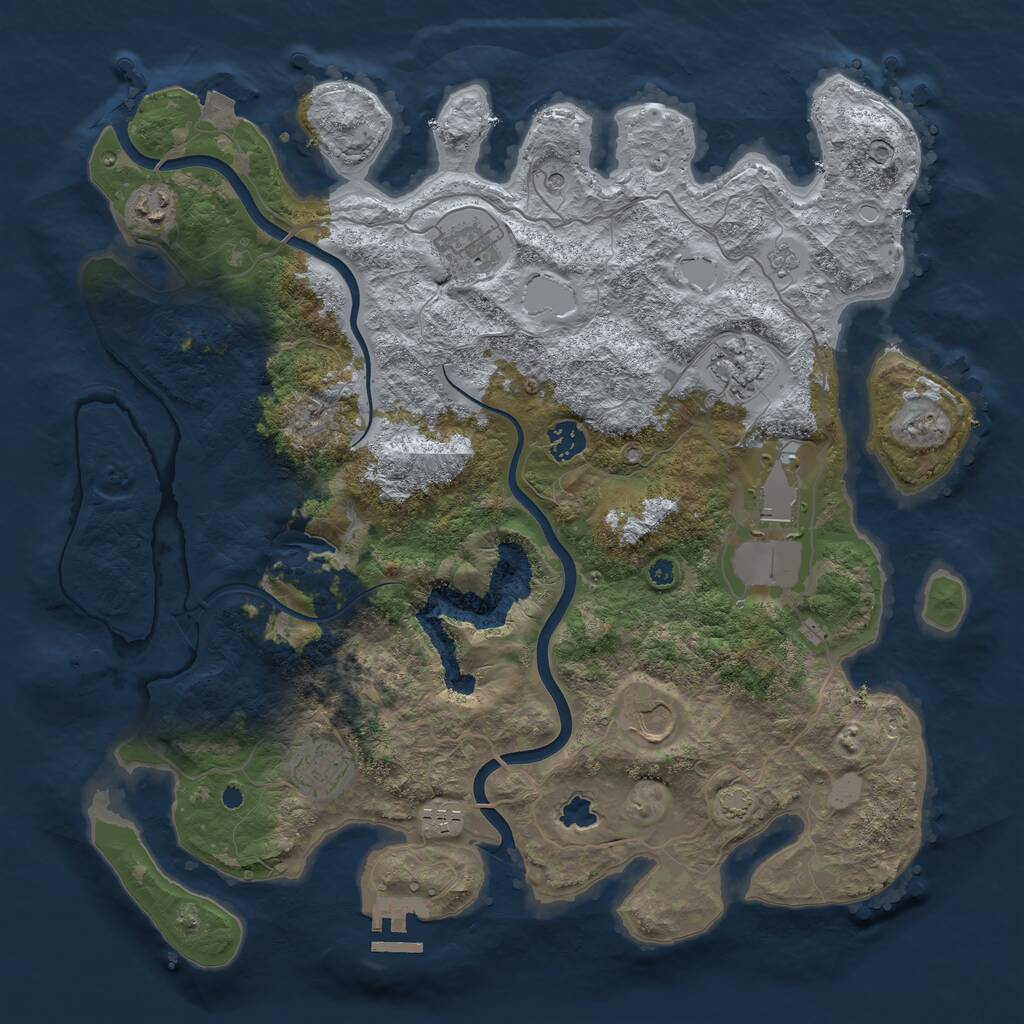 Rust Map: Procedural Map, Size: 4000, Seed: 30402967, 13 Monuments