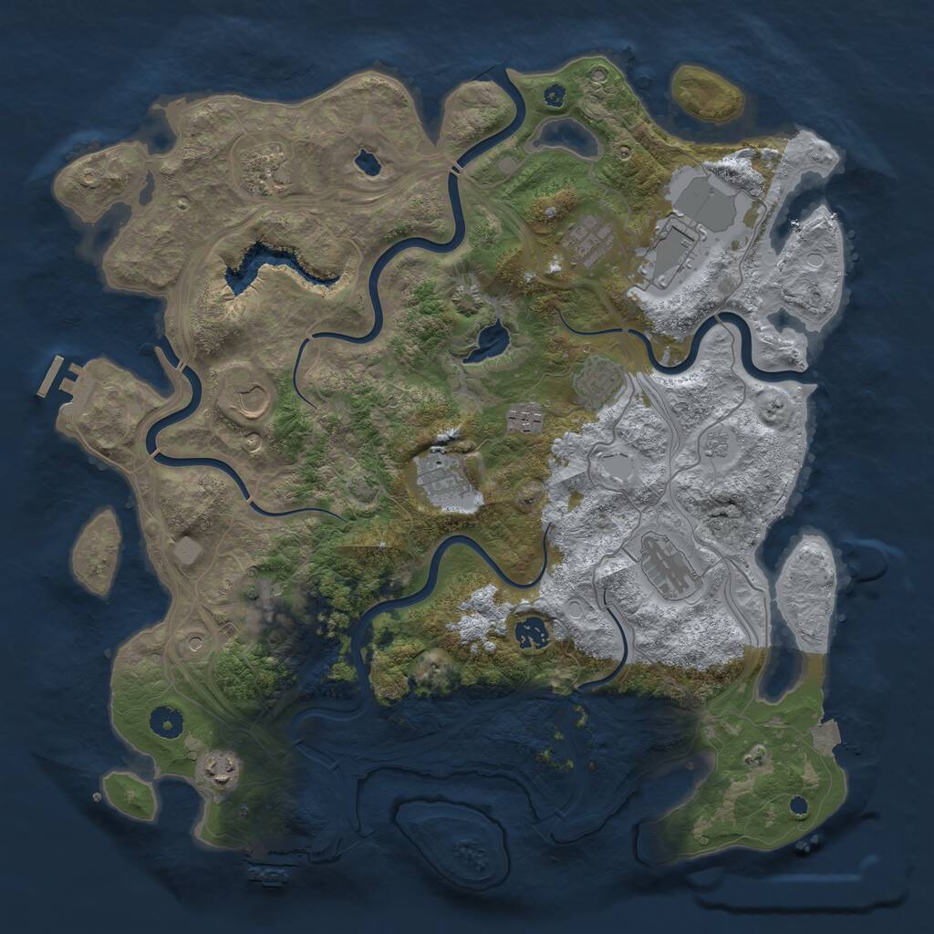 Rust Map: Procedural Map, Size: 4250, Seed: 199236919, 17 Monuments
