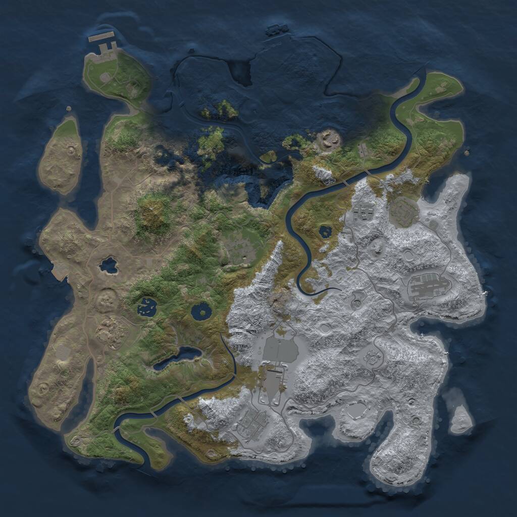 Rust Map: Procedural Map, Size: 4000, Seed: 6790, 15 Monuments