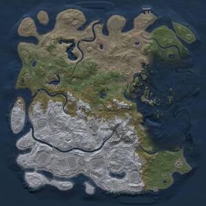 Thumbnail Rust Map: Procedural Map, Size: 5000, Seed: 648267, 17 Monuments