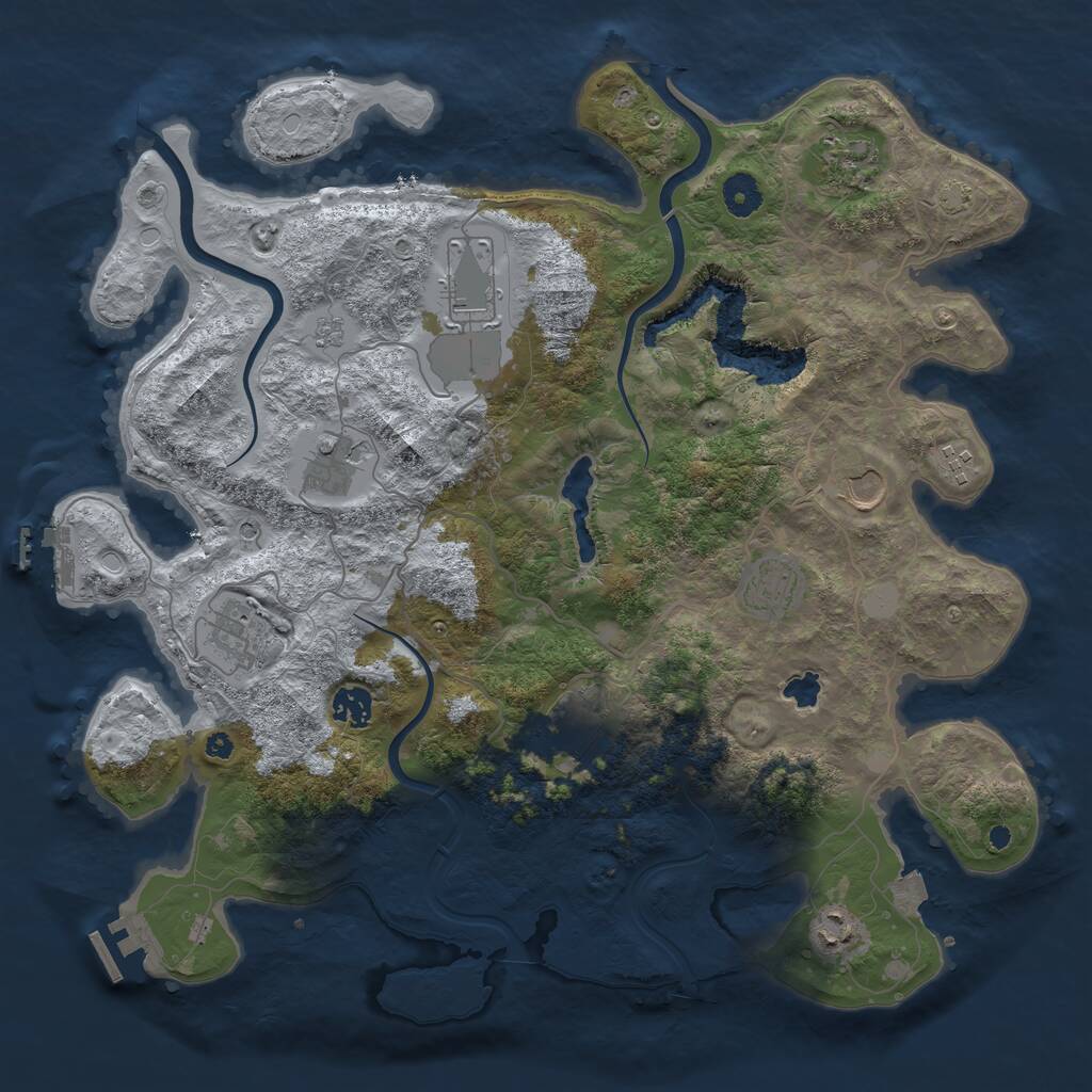 Rust Map: Procedural Map, Size: 4000, Seed: 759665106, 16 Monuments