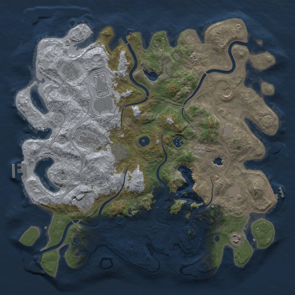 Rust Map: Procedural Map, Size: 4250, Seed: 1704768415, 16 Monuments