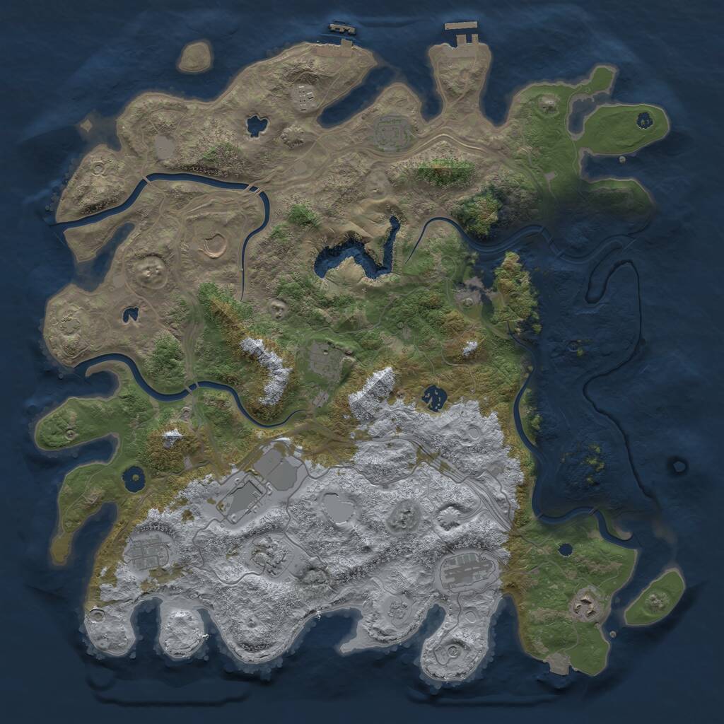 Rust Map: Procedural Map, Size: 4500, Seed: 586549568, 17 Monuments