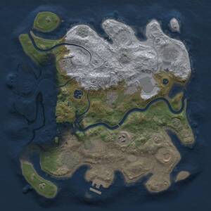 Thumbnail Rust Map: Procedural Map, Size: 3500, Seed: 30402967, 16 Monuments