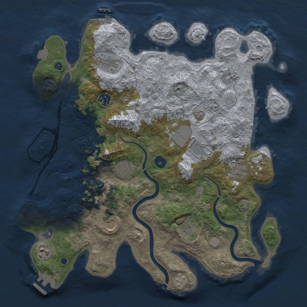 Rust Map: Procedural Map, Size: 3900, Seed: 1608504036, 16 Monuments