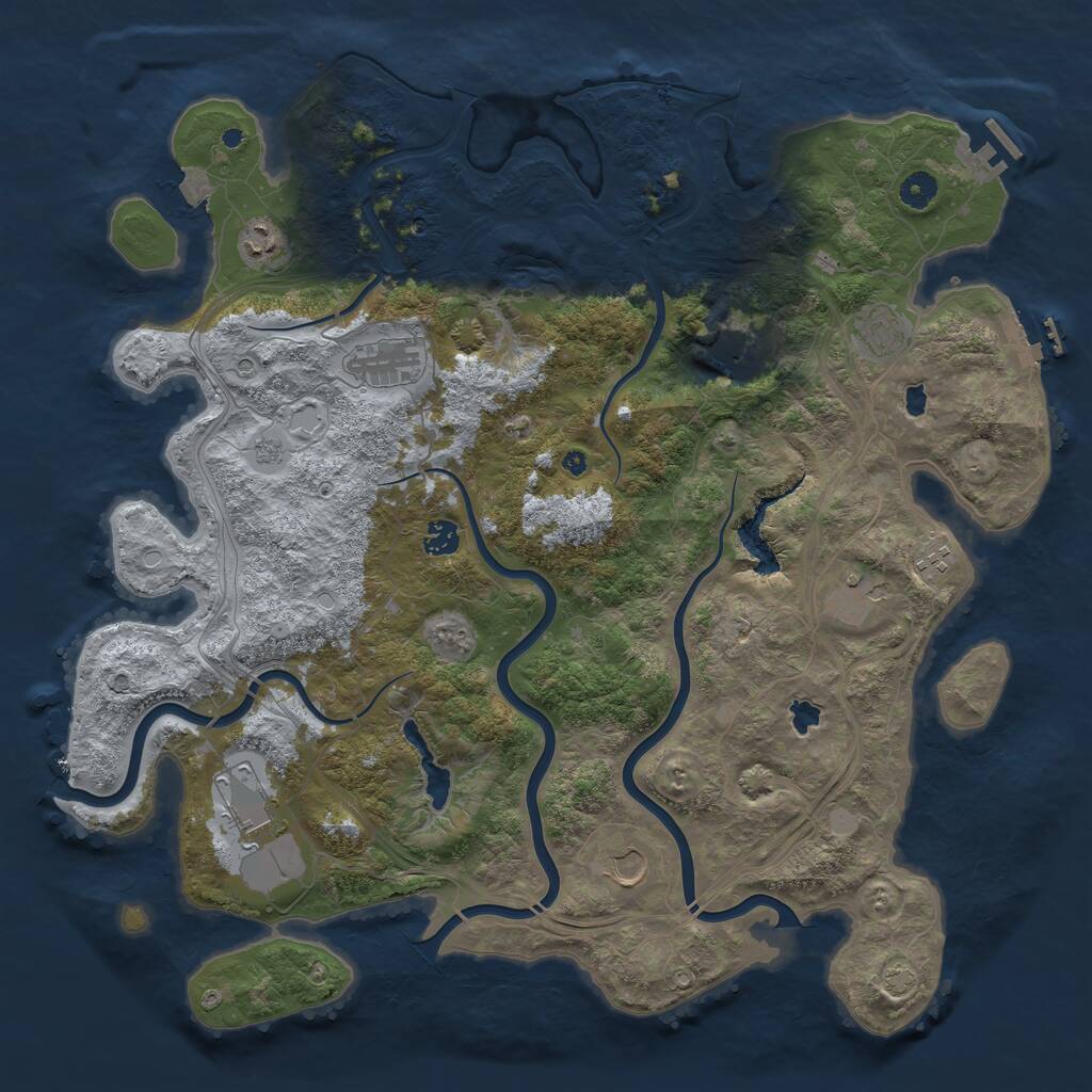 Rust Map: Procedural Map, Size: 4500, Seed: 2135982517, 15 Monuments