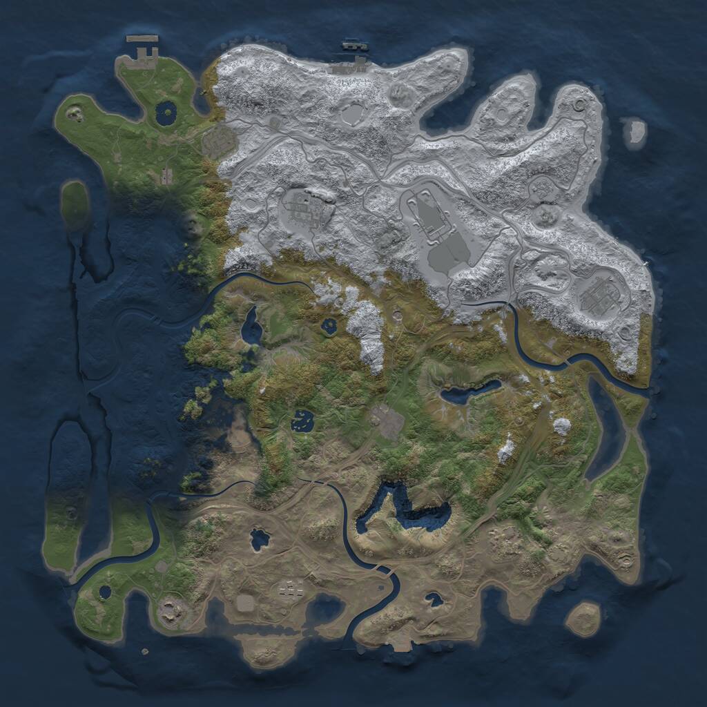 Rust Map: Procedural Map, Size: 4500, Seed: 804582934, 16 Monuments