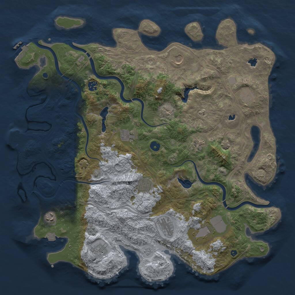 Rust Map: Procedural Map, Size: 4500, Seed: 1498735062, 17 Monuments