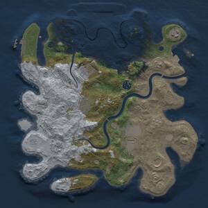 Thumbnail Rust Map: Procedural Map, Size: 3500, Seed: 76571, 14 Monuments