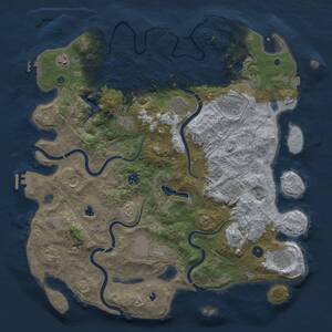 Thumbnail Rust Map: Procedural Map, Size: 4500, Seed: 22102688, 17 Monuments