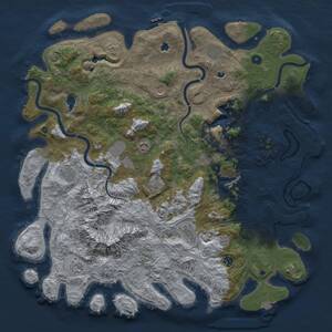 Thumbnail Rust Map: Procedural Map, Size: 5000, Seed: 867671569, 17 Monuments