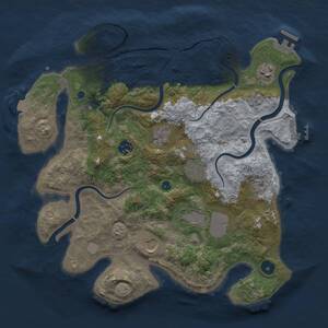 Thumbnail Rust Map: Procedural Map, Size: 3500, Seed: 1517740316, 13 Monuments
