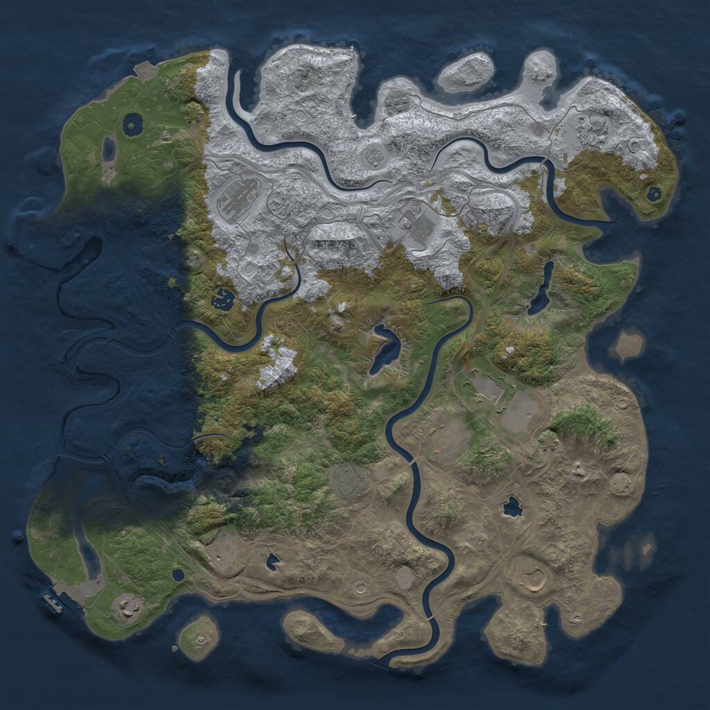 Rust Map: Procedural Map, Size: 4750, Seed: 503244964, 17 Monuments