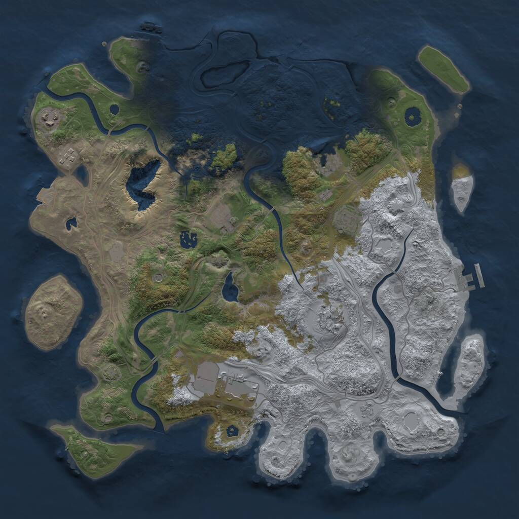 Rust Map: Procedural Map, Size: 4250, Seed: 35415, 14 Monuments