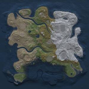 Thumbnail Rust Map: Procedural Map, Size: 3500, Seed: 72264655, 16 Monuments