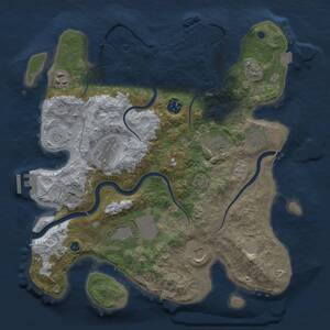 Thumbnail Rust Map: Procedural Map, Size: 3500, Seed: 2456537, 14 Monuments