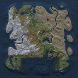 Thumbnail Rust Map: Procedural Map, Size: 4100, Seed: 3400, 15 Monuments