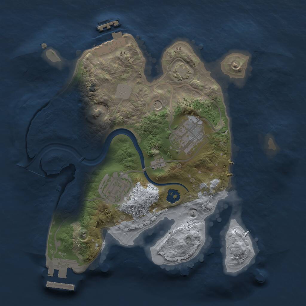 Rust Map: Procedural Map, Size: 2200, Seed: 163216947, 7 Monuments