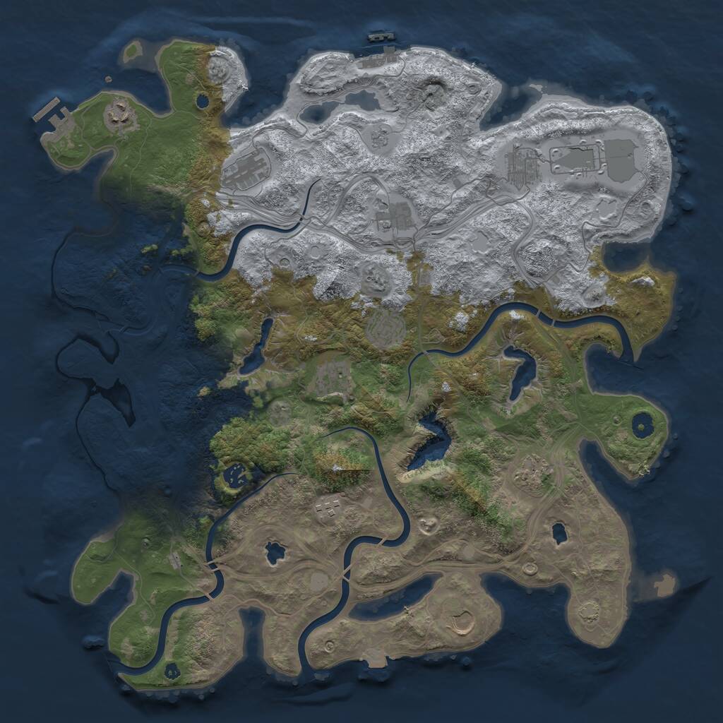 Rust Map: Procedural Map, Size: 4500, Seed: 224513842, 17 Monuments