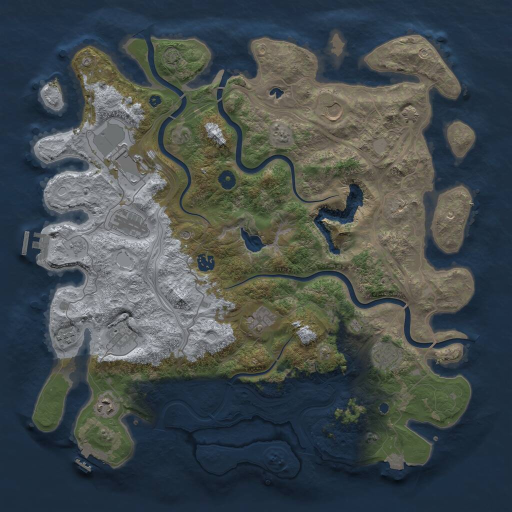 Rust Map: Procedural Map, Size: 4300, Seed: 898698602, 15 Monuments