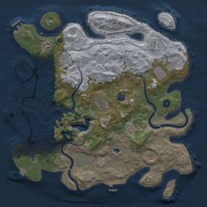 Thumbnail Rust Map: Procedural Map, Size: 4000, Seed: 1089724846, 15 Monuments