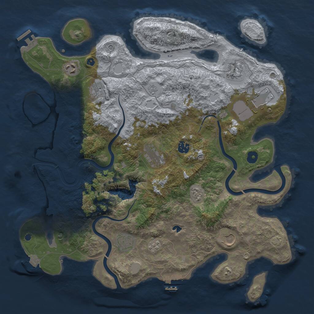 Rust Map: Procedural Map, Size: 4000, Seed: 1089724846, 15 Monuments