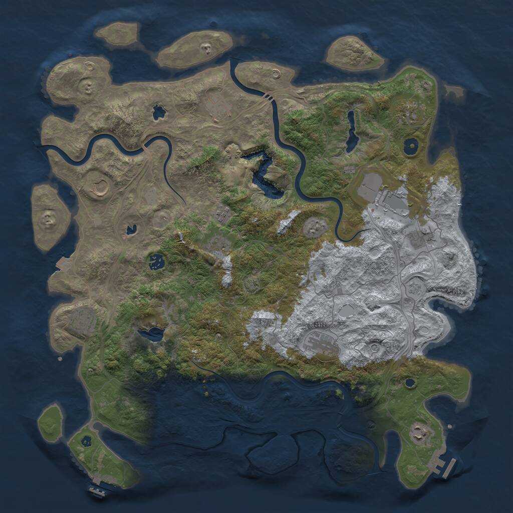 Rust Map: Procedural Map, Size: 4750, Seed: 108916008, 17 Monuments