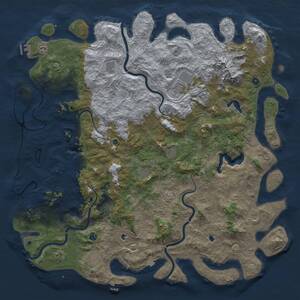Thumbnail Rust Map: Procedural Map, Size: 6000, Seed: 4365, 17 Monuments