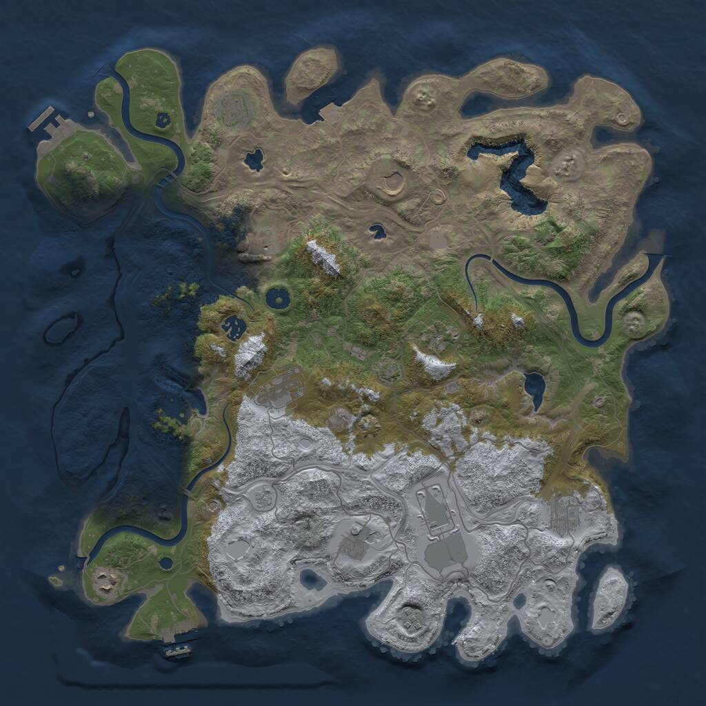 Rust Map: Procedural Map, Size: 4500, Seed: 922797008, 17 Monuments