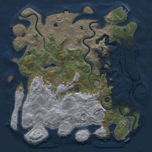 Thumbnail Rust Map: Procedural Map, Size: 4500, Seed: 393952083, 17 Monuments