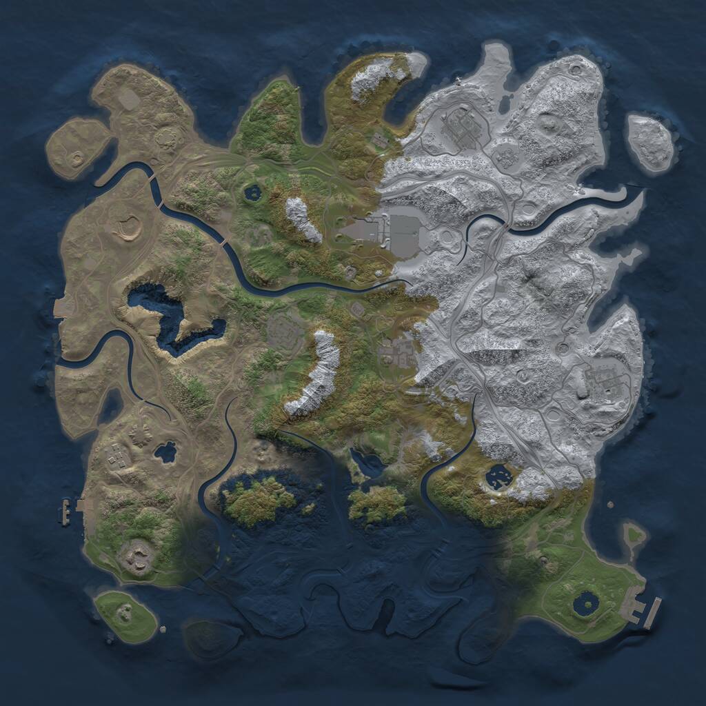 Rust Map: Procedural Map, Size: 4300, Seed: 925421, 15 Monuments