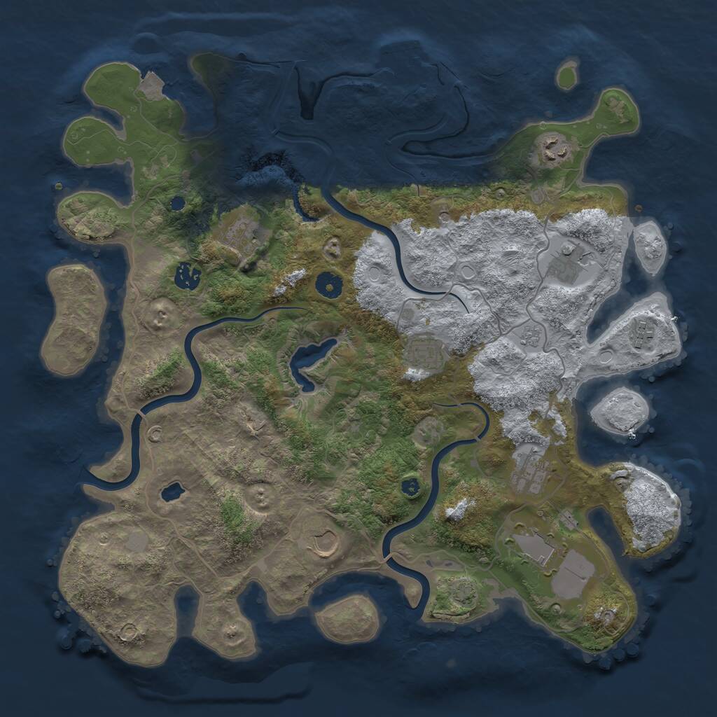 Rust Map: Procedural Map, Size: 4000, Seed: 2515, 14 Monuments