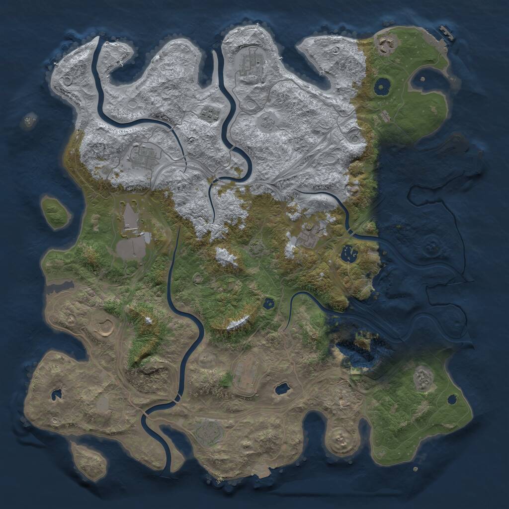 Rust Map: Procedural Map, Size: 4500, Seed: 3537906, 16 Monuments