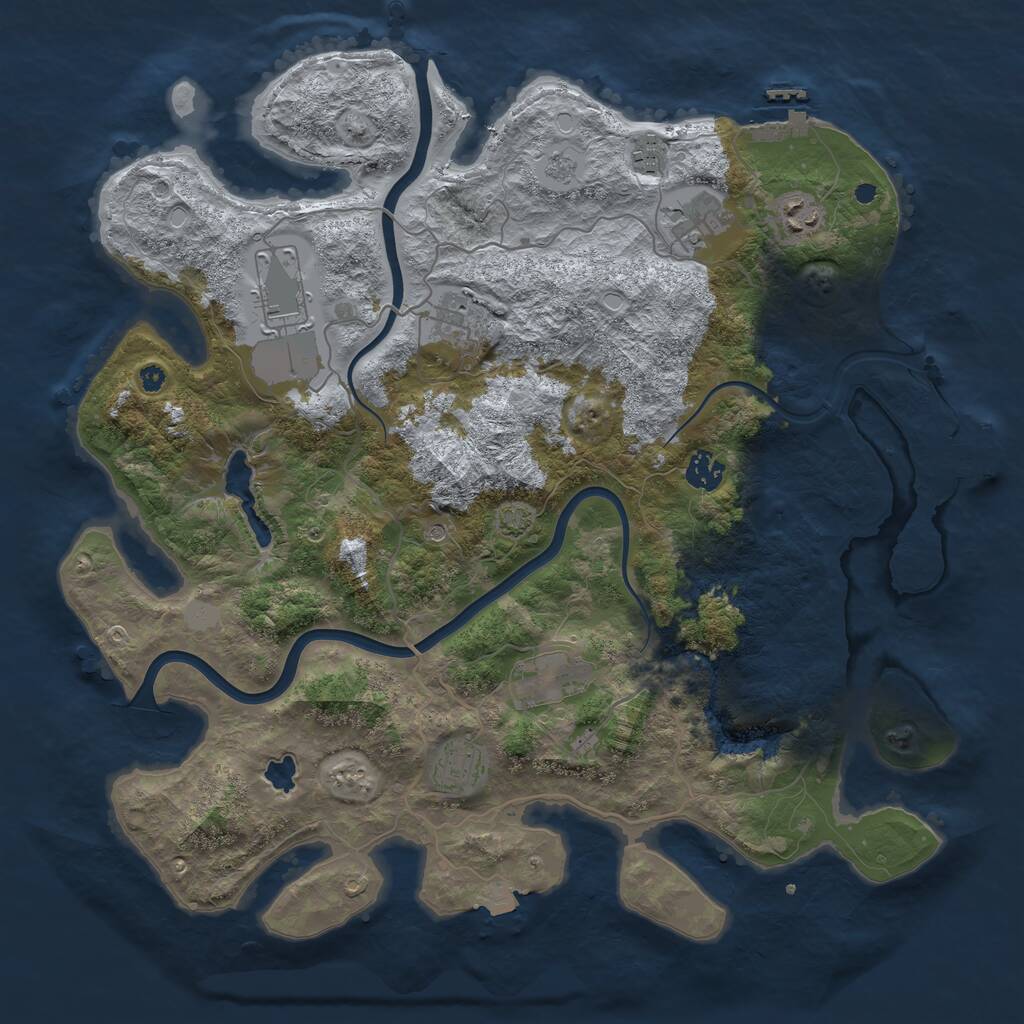 Rust Map: Procedural Map, Size: 4000, Seed: 109069737, 14 Monuments