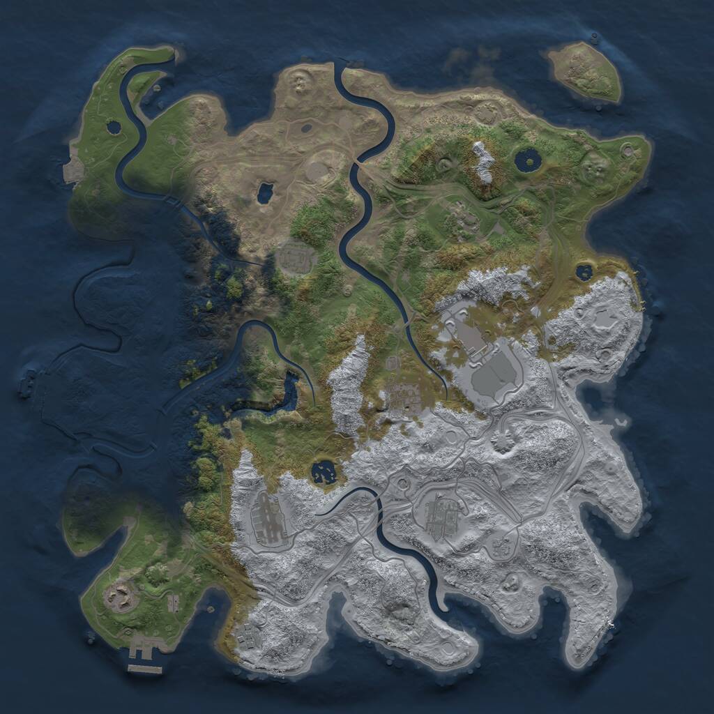 Rust Map: Procedural Map, Size: 4250, Seed: 14340723, 15 Monuments