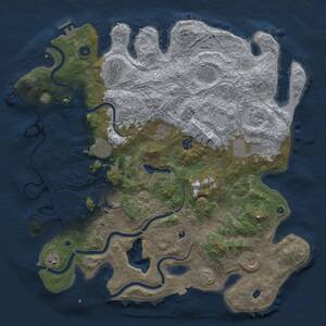 Thumbnail Rust Map: Procedural Map, Size: 4500, Seed: 579269250, 16 Monuments